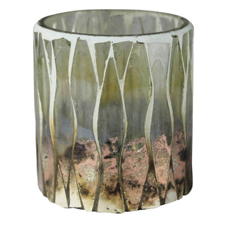 Rami Mosaic Tealight, Glass, Oxidized Copper