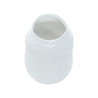 Sculptural White Stoneware Vase - Short