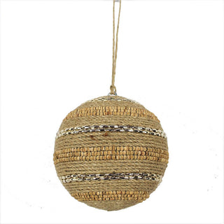 4-inch Jute with Glitter Ornaments Handmade