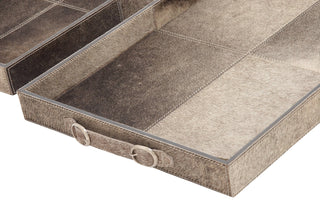 Large Gray Cowhide Tray