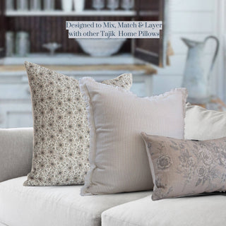 Penelope Vintage Petite Floral Pillow Cover - Oyster