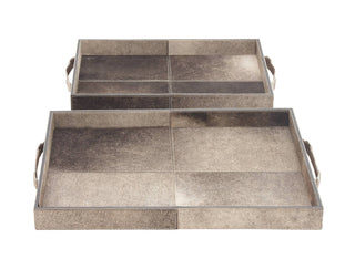 Large Gray Cowhide Tray (1)