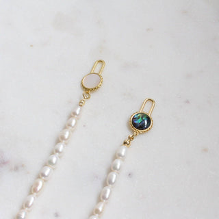 Natural Abalone Bracelet, Beaded Pearl Bracelet