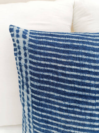 Blue Striped cotton pillow |
