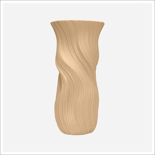 Tall Beige Swirl Ceramic Vase