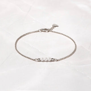 3 Pearl Bracelet - 14k gold plate over silver
