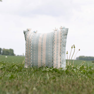 Matilda 20x20 Striped Outdoor Indoor Filled Pillow Blue