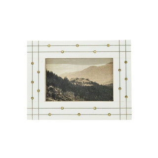 4x6 Elise White Resin Photo Frame With Brass Inlay