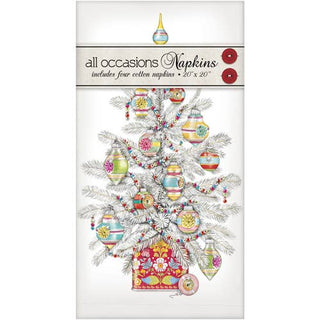 White Ornament Tree Casual Napkin Set
