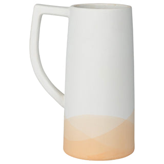 Artistic Ceramic Pitcher in Pastel Yellow