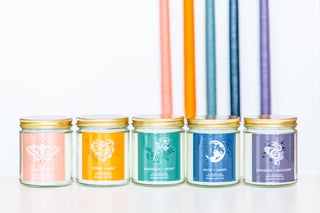 Citrus and Sage Crystal Heart Candle