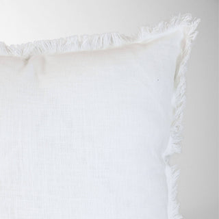 Emma Frayed Edge Pillow - 100% Cotton Decorative Cushion