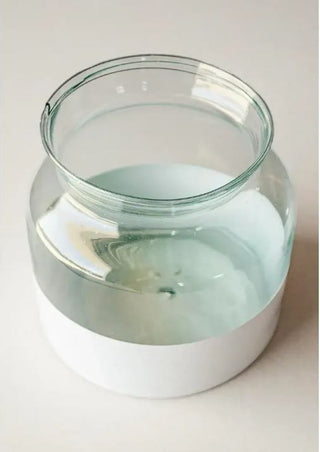 White Color Block Medium Mason Jar