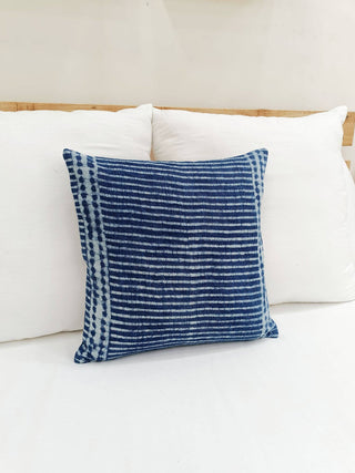 Blue Striped cotton pillow |