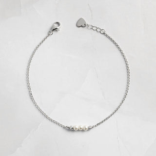 3 Pearl Bracelet - 14k gold plate over silver