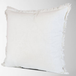 Emma Frayed Edge Pillow - 100% Cotton Decorative Cushion