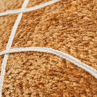 Camel Chenille fabric with chic irregular pattern in white braid