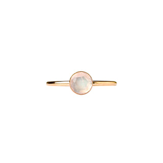14k goldfill ring set w/ faceted rainbow moonstone
