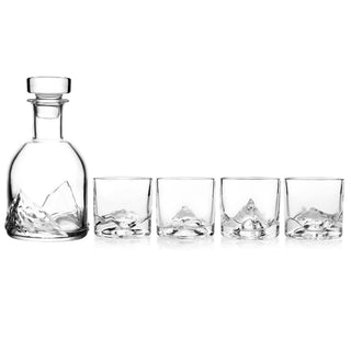 5-Piece Crystal Whiskey Glass & Decanter Set