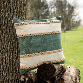 Cindy 20x20 Outdoor Indoor Farmhouse Green Filled Pillow
