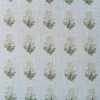 Sky Blue Block Print Pillow - with down insert