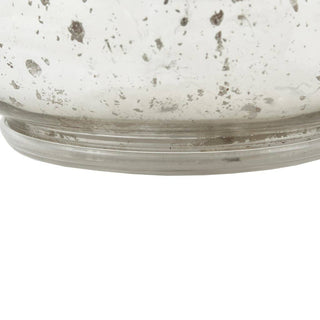 Small Metallic Silver Glass Table Lamp with Gold Accents