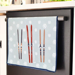 NORDIC SKI blu Kitchen Tea Towel