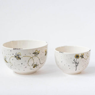 Large Ceramic Bowl with sunflowers & bees