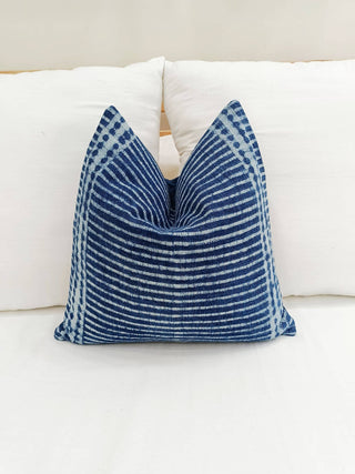Blue Striped cotton pillow |