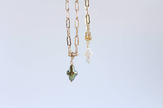 Cross Baroque Pearl Necklace