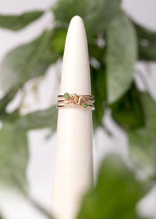 Tiny Nephrite Green Jade Ring