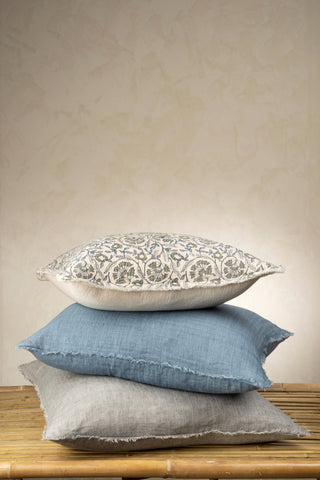 24x24 Lina Linen Pillow Flint Grey