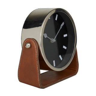 Modern Silver Stainless Steel Metal Clock
