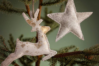 Leather Leaping Deer Ornament