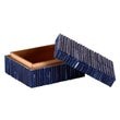 Blue Inlaid Bone & Resin Striped Keepsake Box