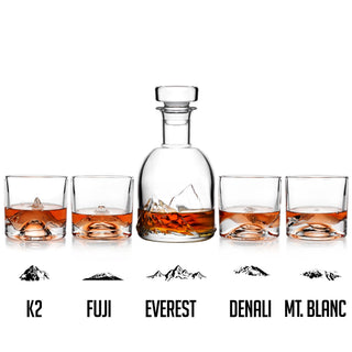5-Piece Crystal Whiskey Glass & Decanter Set