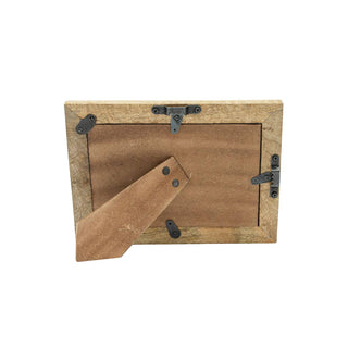 4x6 Kesia Ribbed Resin Photo Frame White With Brass Inlay