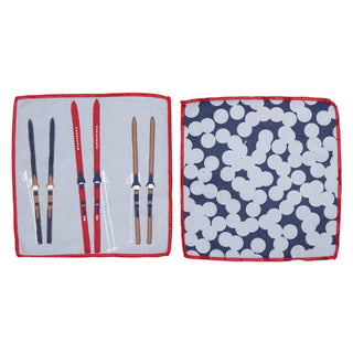 NORDIC SKI Reusable Cocktail Napkins, Set of 8