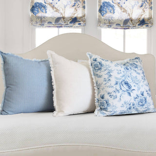 Emma Frayed Edge Pillow - 100% Cotton Decorative Cushion