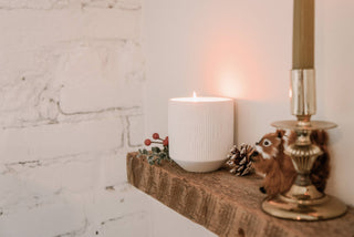 Snow Trails | 10oz Soy Candle Drop Line White Pottery