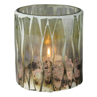 Rami Mosaic Tealight, Glass, Oxidized Copper