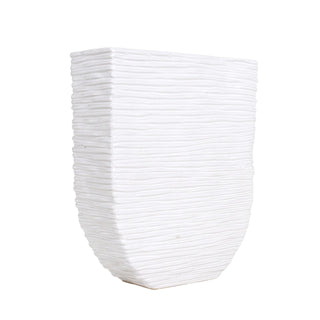 Tall White Textured Vase