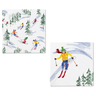 Down The Slope Ceramic Coasters Set of 4