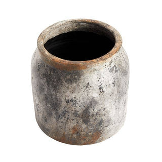 Large Handmade Terracotta Jar  - Rusty and Smoked Finish