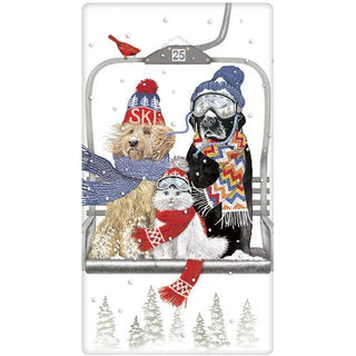 Ski Lift Pets Bagged Towel