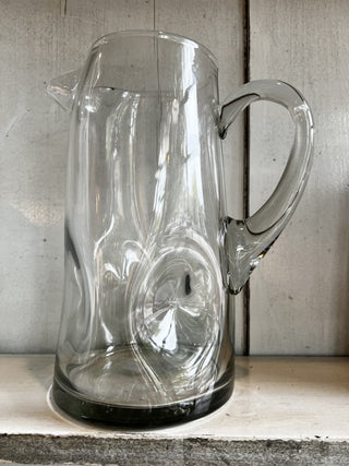 Extra Large Glass Pitcher with Unique Indented Feature