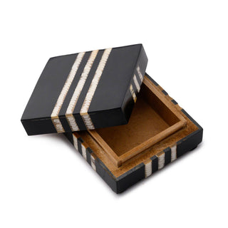 Compact Black Resin & Horn Box
