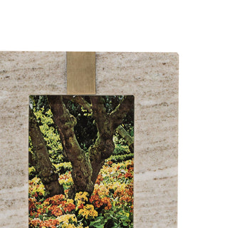 4x6 Photo Soren Beige Marble Picture Frame Brass Inlay
