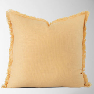 Emma Frayed Edge Pillow - 100% Cotton Decorative Cushion