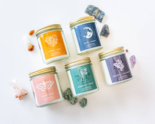 Citrus and Sage Crystal Heart Candle